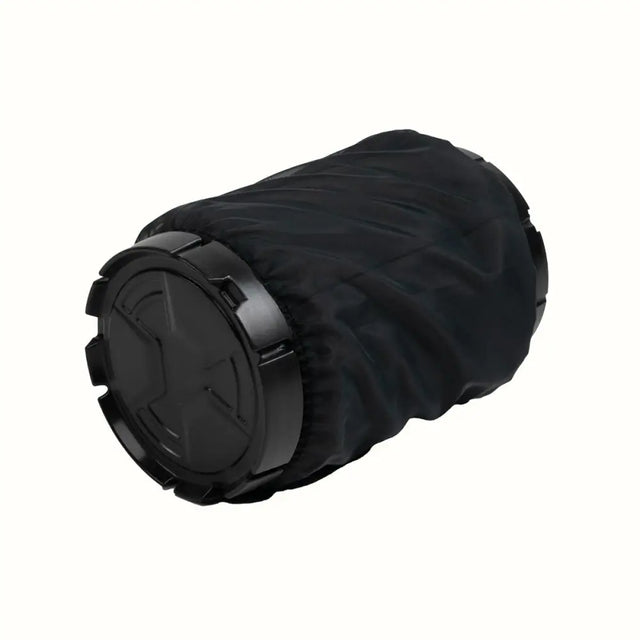 Can-am svart sylinderformet skumrulle med teksturert overflate og plasthette brukt som intake engine pre-filter for outlander g3/g3l