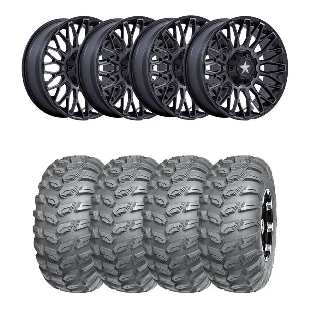 Hjulpakke 28 - Can-Am 4x4 - 26"/14" – Wanda P3035, MSA M50 Clubber Sort M,+10 –