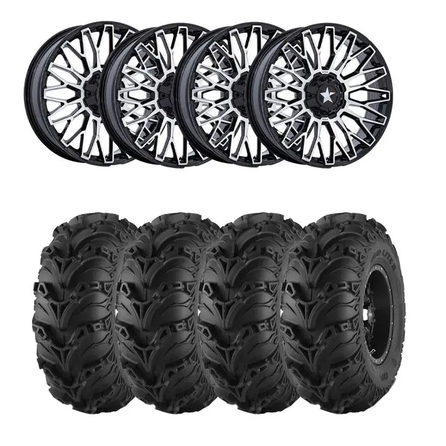 Hjulpakke 47 - Can-Am 4x4 – Mud Lite 2, MSA M50 Clubber Sort BM,+10