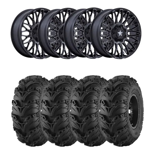 Hjulpakke 48 - Can-Am 4x4 – Mud Lite 2, MSA M50 Clubber Sort M,+10