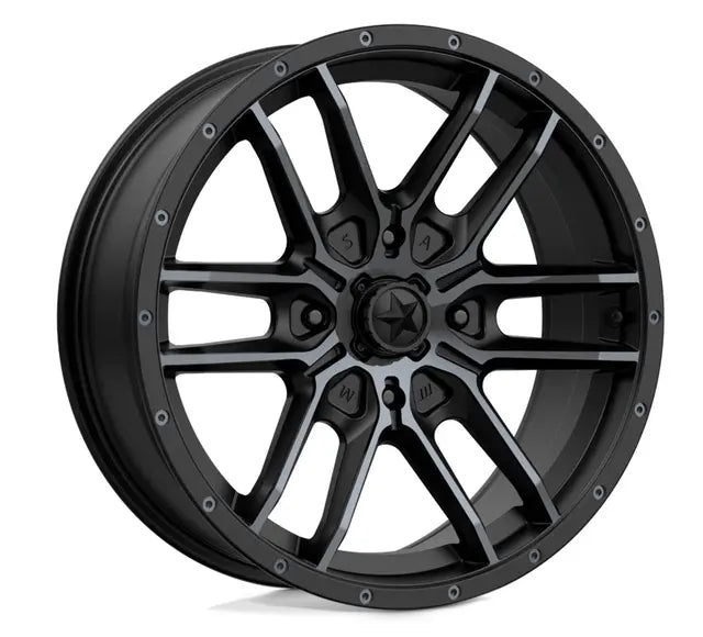 MSA M43 Fang 14/15x7 - 4/137, +10mm – ATV/UTV Felg - Sort Matt/Titanium