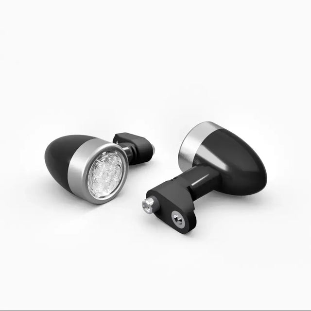 Black and silver led bullet led-blinklys bakside med oval design for triumph bullet speed 400 motorsykkel