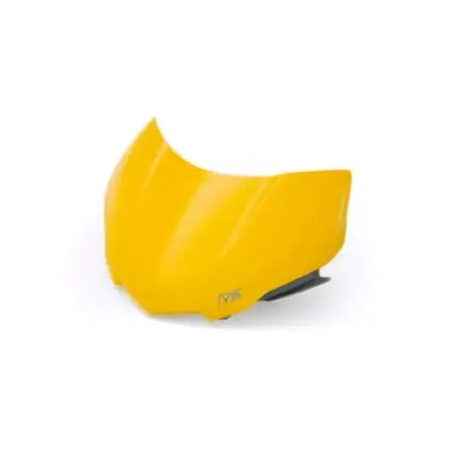 Bright yellow curved plastic triumph flyscreen visor for street triple 765 rs with modern sleek design
