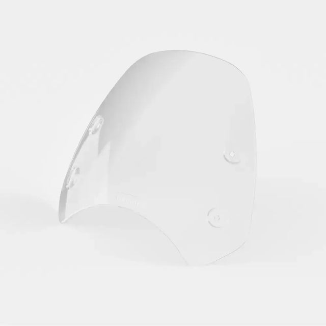 Clear curved transparent triumph hardbelagt flyscreen with three mounting holes for speed 400 motorcycle