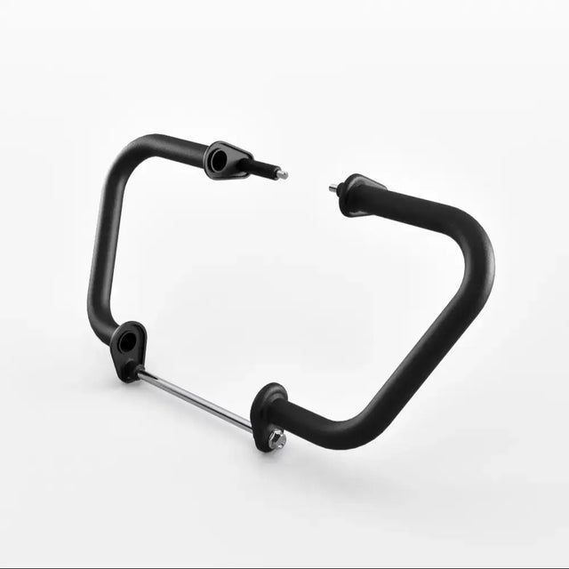 Black matte-finish triumph øvre motorbøyler with central metal rod and bolted ends for speed 400 motorcycle frame protection
