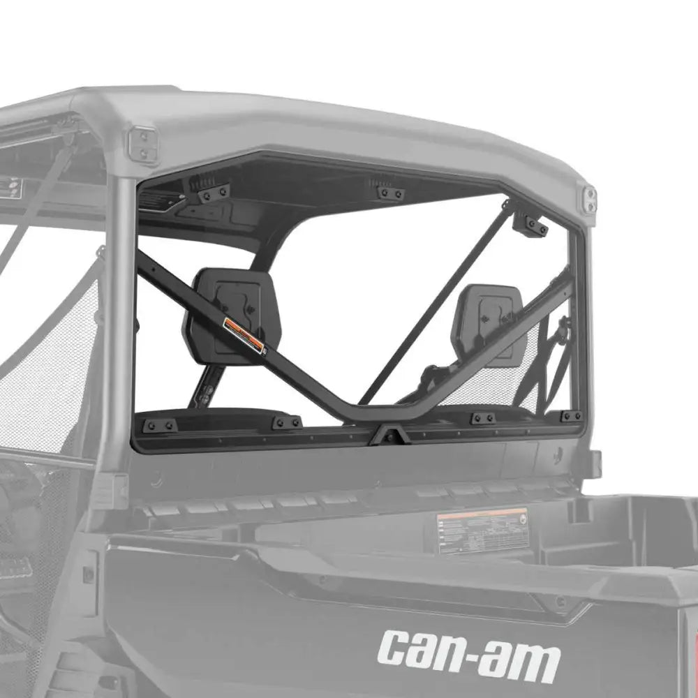 Sort kan-am bakrute i polykarbonat med forsterket svart metall bur og monteringsbraketter for atv-er og utv-er