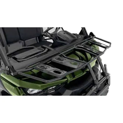 Black metal can-am linq frontstativ with green accents mounted on off-road traxter g1 vehicle