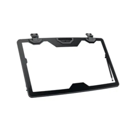 Sort plast lisensplateholder med moderne design og forsterkede hjørner for can-am oppfellbar glassfrontrute til atv-er og utv-er