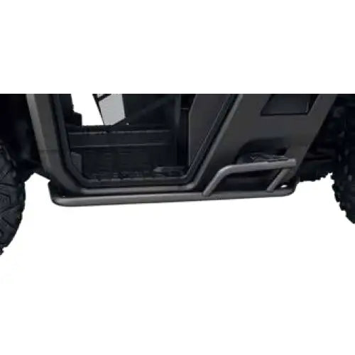 Black metall sidesteg med teksturert grep og integrert håndtak for can-am rock sliders i stålrør til atv-er og utv-er