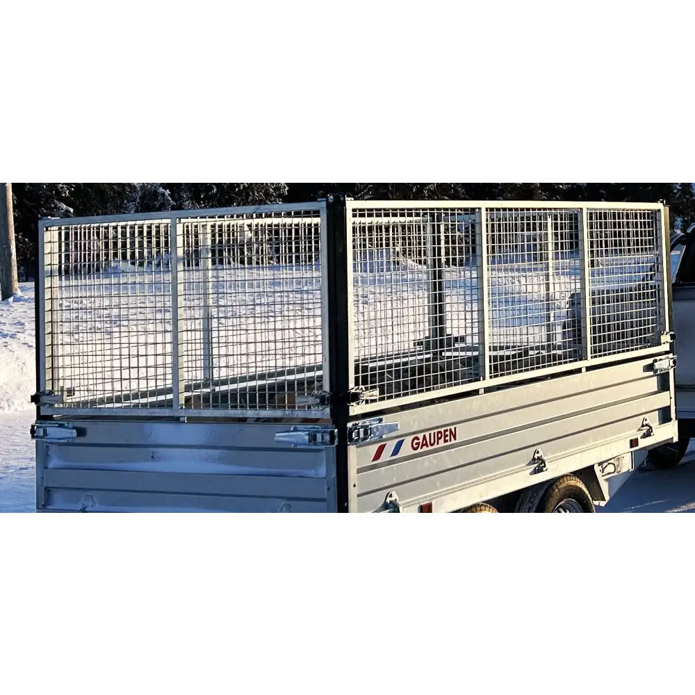 Silver metallisk gaupen tilhenger med nettinggrind t27-t35 høyde 780mm og svart ramme