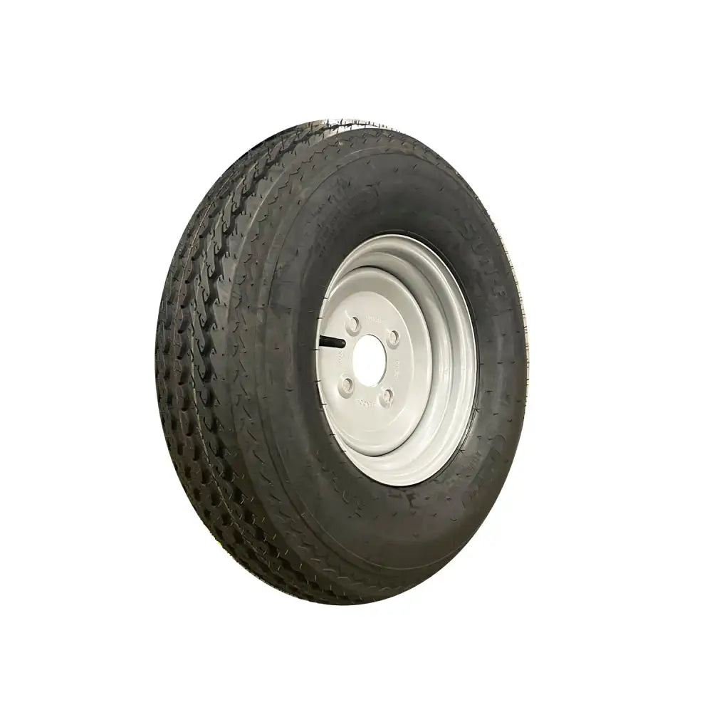 Svart gummidekk med hvitt stålfelg gaupen reservehjul 5.00x10 6 pr 60/100 kontakt leks motor oslo