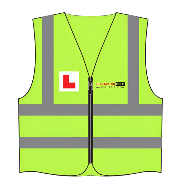 Refleksvest av høy kvalitet fra LEKS Motor for øvelseskjøring