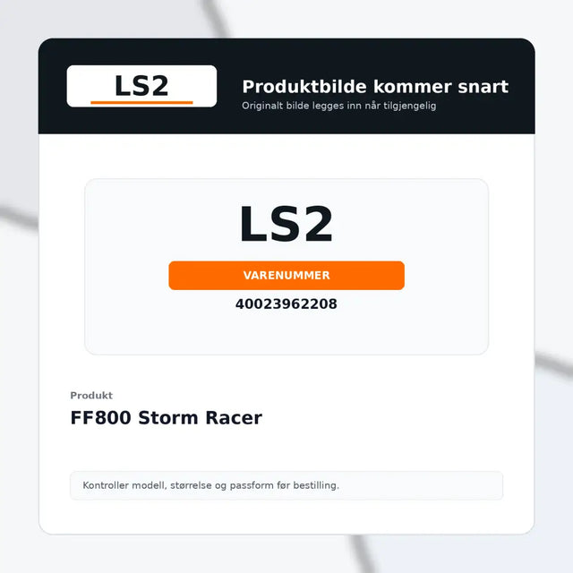 Ls2 ff800 storm racer integrert solvisir hjelm i svart og oransje på hvit bakgrunn produktdetaljer