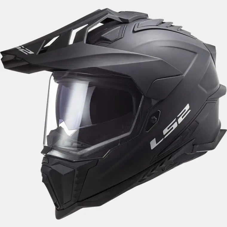 LS2 MX701 Explorer Solid Matt Svart Adventurehjelm - Leks Motor as