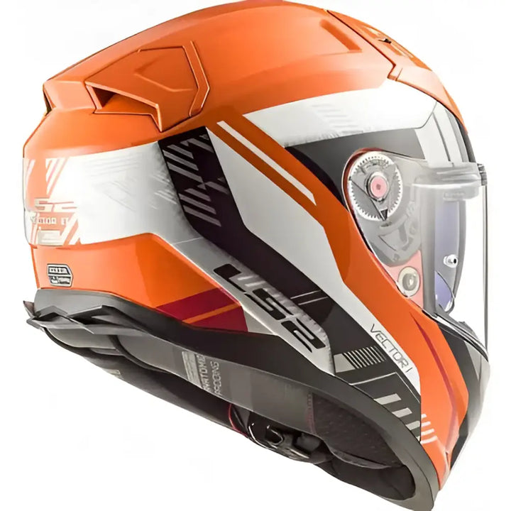 LS2 Vector 2 Stylus hjelm i oransje, svart og hvitt - Leks Motor as