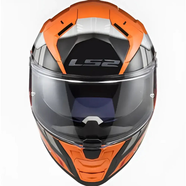 LS2 Vector 2 Stylus hjelm i oransje, svart og hvitt - Leks Motor as