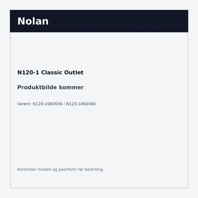 Nolan n120-1 classic eldre serie outlet touringorientert åpningshjelm produktplaceholder skjerm i klassisk design