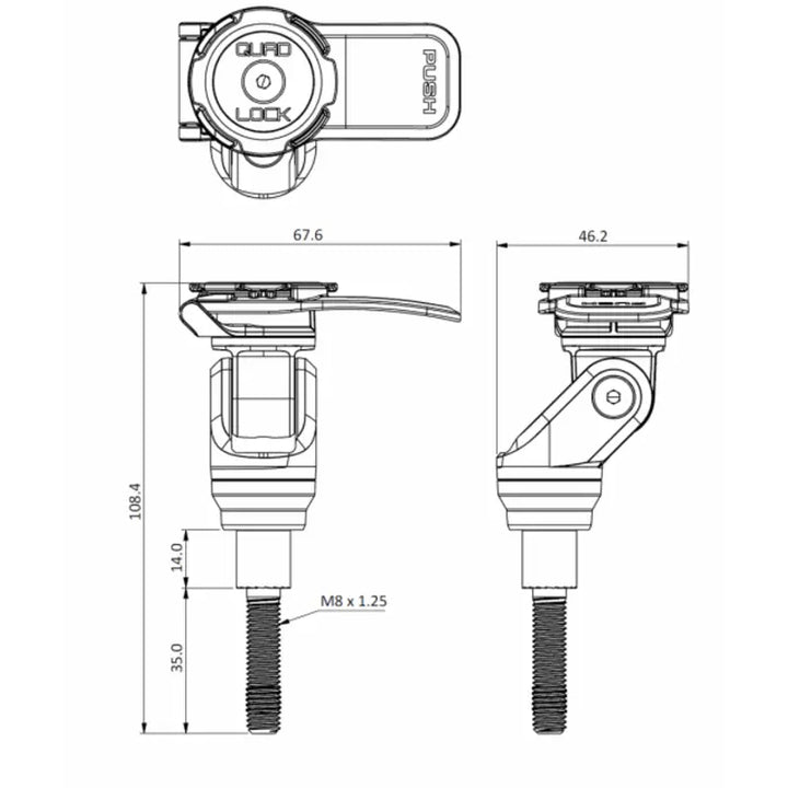 Quad Lock Handlebar Clamp Mount - Leks Motor as