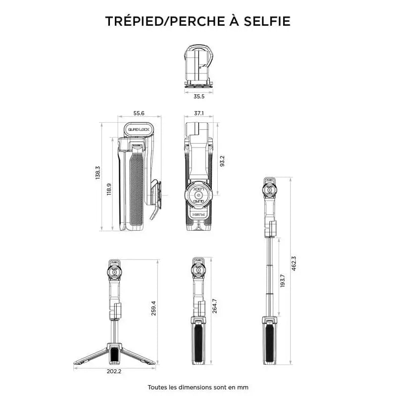 Quad Lock Tripod Selfiestang - Leks Motor as