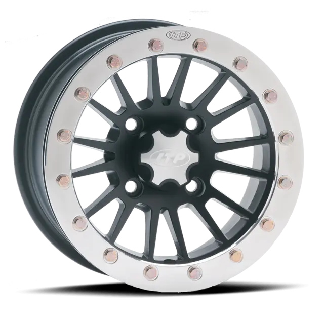ITP SD Singel Beadlock F+B - 12x7, 4/137 – 5+2, Matt Sort/Polert Ring – 