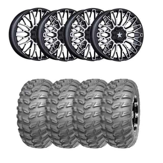 Hjulpakke 30 - Can-Am 4x4 - 26"/14" – Wanda P3035, MSA M50 Clubber Sort BM,+10 – 