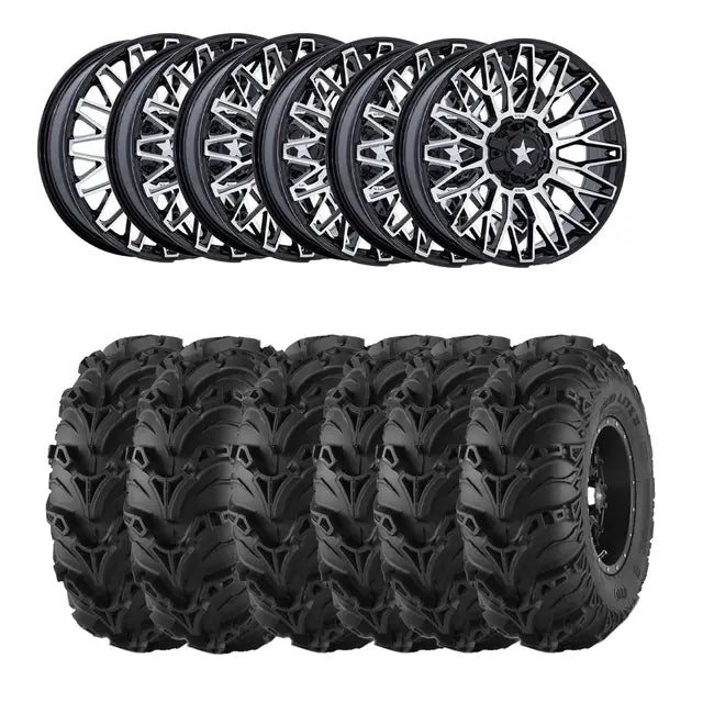 Hjulpakke 47 - Can-Am 6x6 – Mud Lite 2, MSA M50 Clubber Sort BM,+10