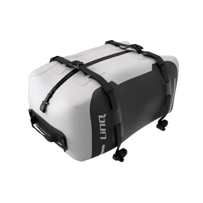 Sea-doo linq vanntett bag 50 l svart og hvit cargo bag i slitesterkt materiale med forsterkede stropper for atv-er og tilhenger