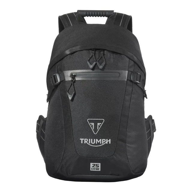 Triumph 25 l commuter bag svart motorsykkelryggsekk med teksturert stoff og forsterkede stropper for atv-er og utv-er