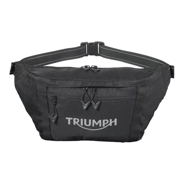 Svart triumph 8.5l packable sling bag med teksturert stoff og justerbar stropp for atv-er og tilhenger bruk