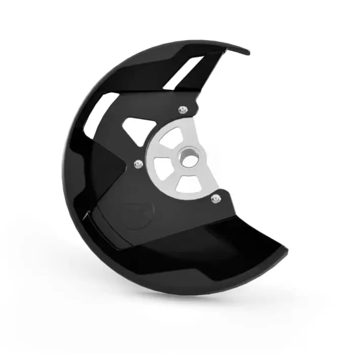 Triumph bremseskivebeskytter tf i svart plast og metall med sølv nav for motorsykkel atv-er og utv-er
