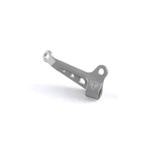 Silver metallic original triumph clutchwireføring klar anodisert engine mount with sleek design and two mounting holes