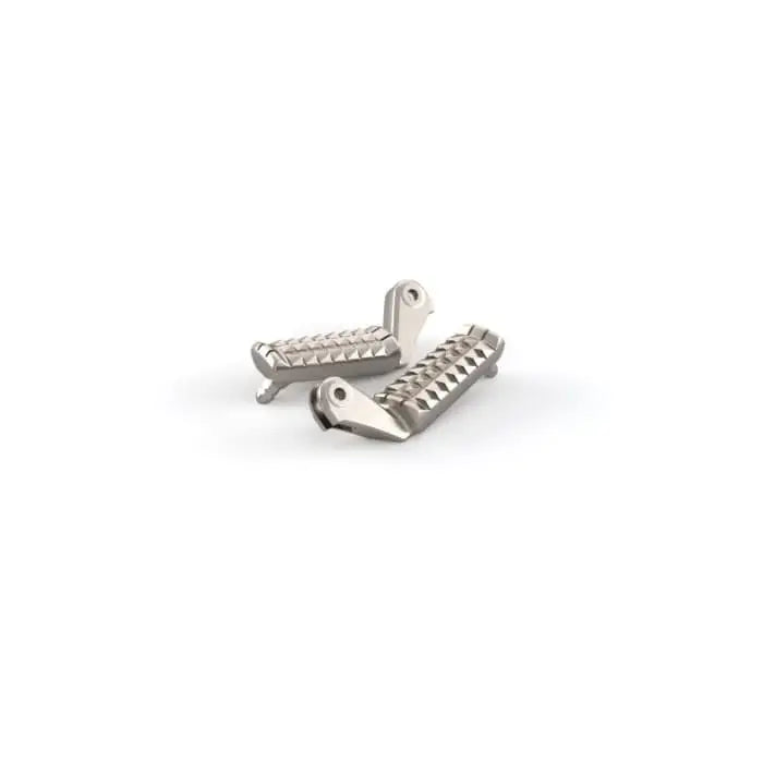 Silver metallic cnc-maskinerte førerfothvilere med diamantmønster for bonneville t100 og atv-er og utv-er