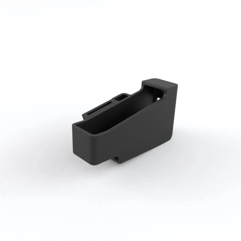 Black plastic magazine holder with sleek minimalist design for triumph connectivity module fitting kit daytona 660