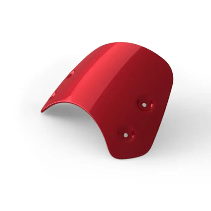 Rød metallisk forhjulskjerm med tre festehull til triumph fargetilpasset flyscreen for bonneville t120