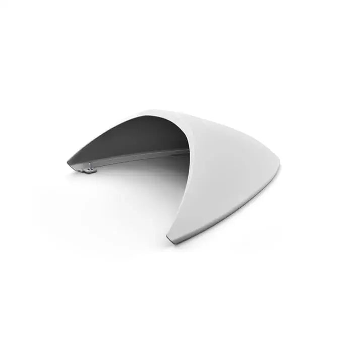 Hvit buet plast setekåpe med matt finish og aerodynamisk design for triumph fargetilpasset speed twin 1200