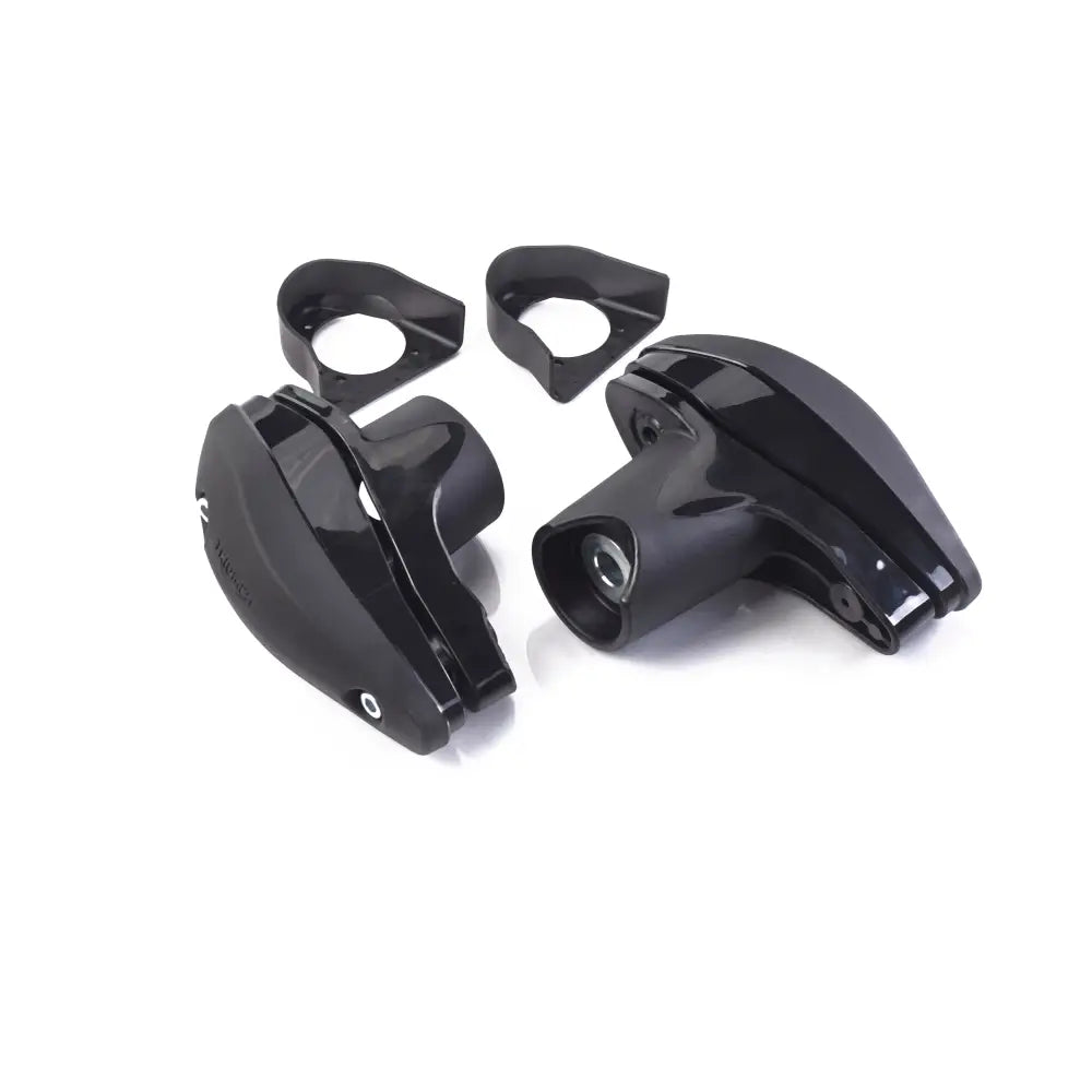 Black glossy plastic handlebar end caps from triumph frame protector kit for atv-er og utv-er tilhenger