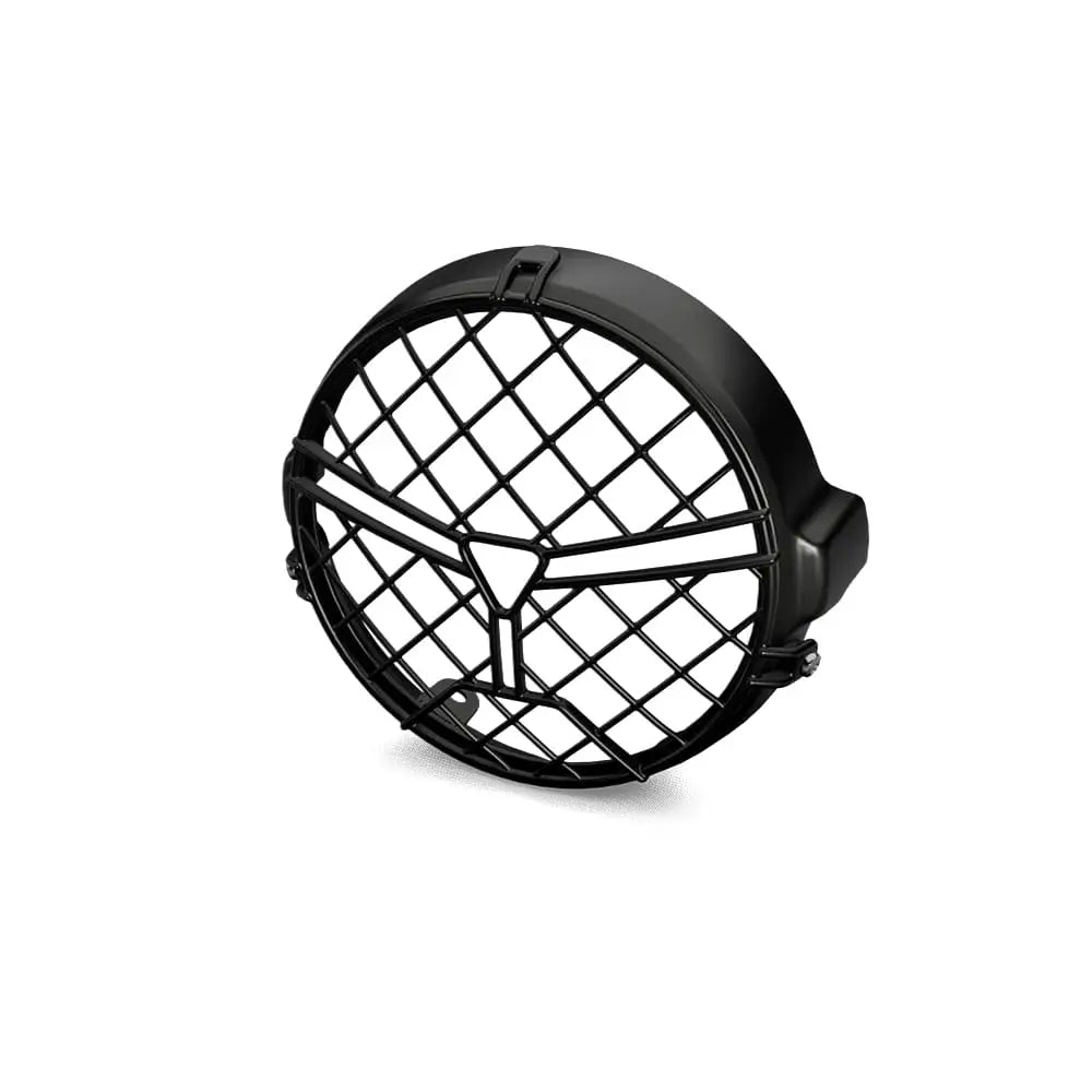 Triumph frontlyktgrill til scrambler 900 med svart diamantmønstret mesh og forsterkede trekantstøtter for motorsykkel