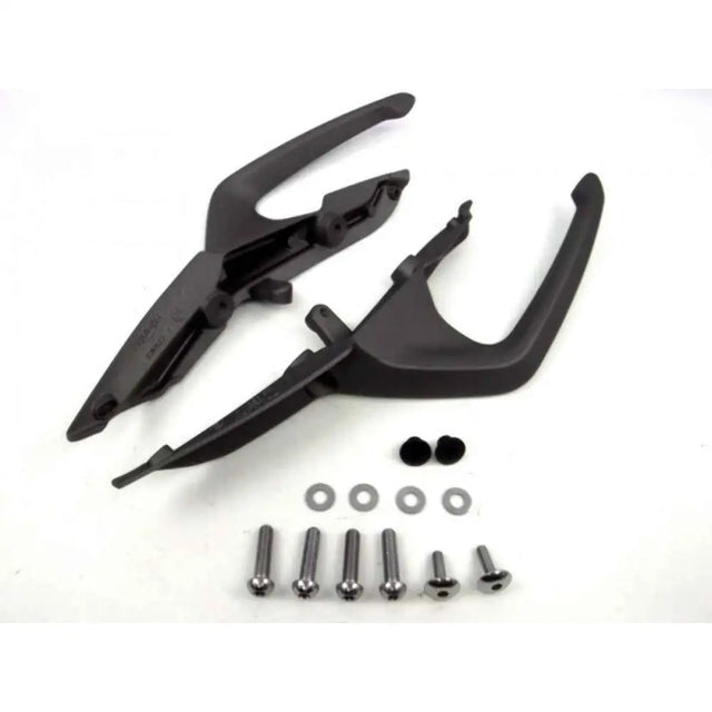 Black plastic handlebar grips with matching hardware for triumph trident 660 grab handles kit compatible with atv-er og utv-er tilhenger