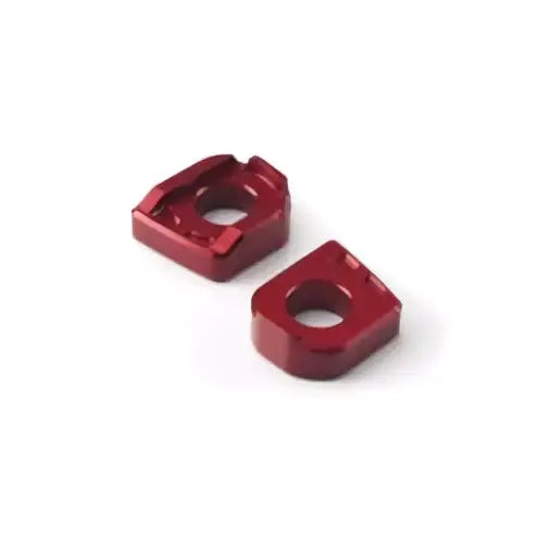 Rød anodisert aluminum triumph kjedestrammerblokk med tannhjuldesign for atv-er og utv-er eller tilhenger
