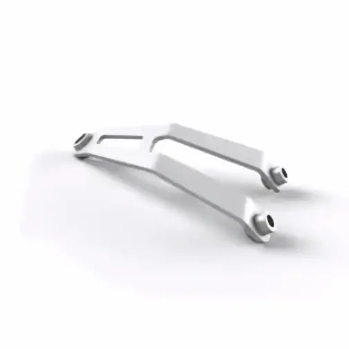 White metallic suspension arm with angular design and ball joints for triumph lyddemperbrakett speed triple 1200