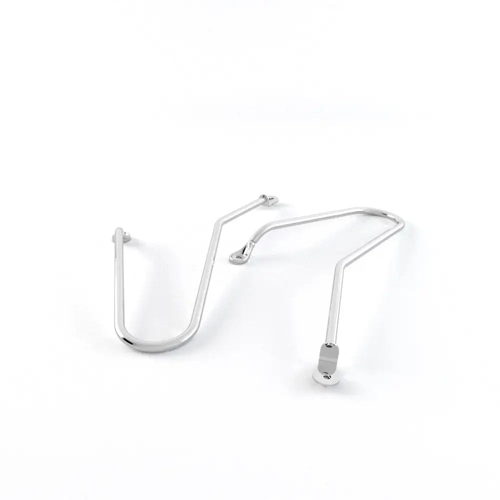 Chrome-finished metal triumph nylon panniers rail kit with sleek curved design and mounting brackets for atv-er og utv-er tilhenger