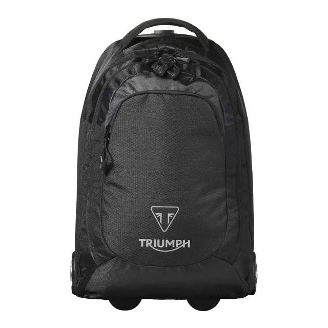 Triumph rulleryggsekk i sort med 600d polyester og solide hjul for enkel transport med to hjul foran