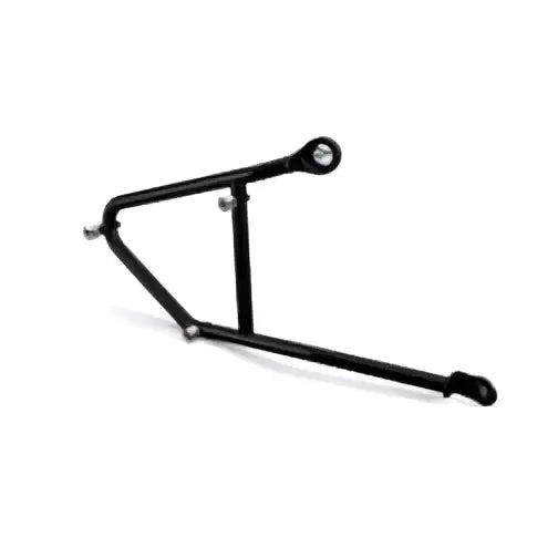 Black metal rear rack with sleek angular design and reinforced joints for triumph sideveskefeste høyre side originalt triumph