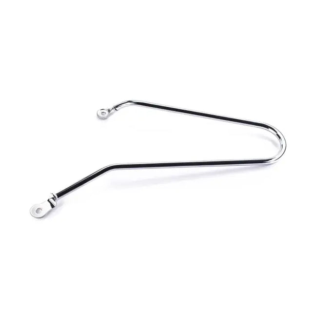 Chrome-finisert metall rear luggage rack med buet design og sirkulære monteringsender for triumph speedmaster venstre sideveskeskinne