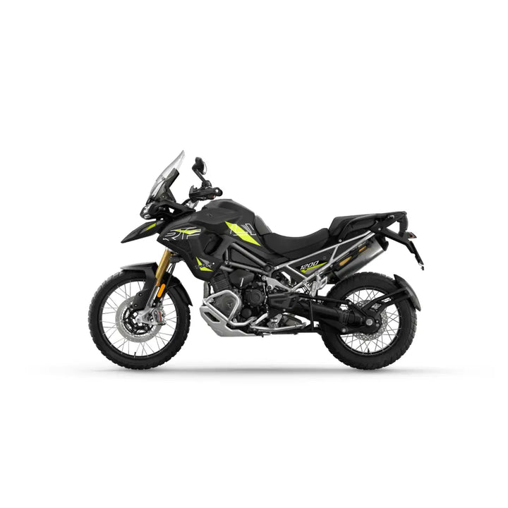 Black and neon yellow ktm 1290 super adventure motorcycle shown with rugged design in triumph tiger 1200 desert edition 2026 for atv-er og utv-er