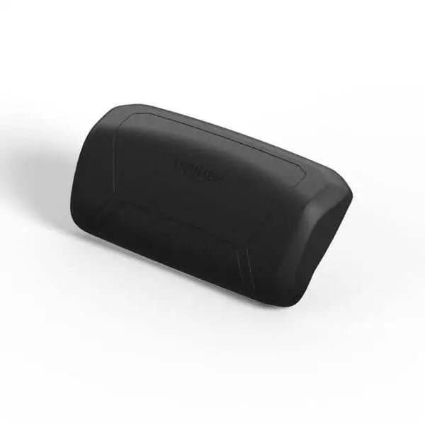 Black sleekly contoured Triumph top box backrest pad for Tiger Sport 660 with matte finish and embossed branding