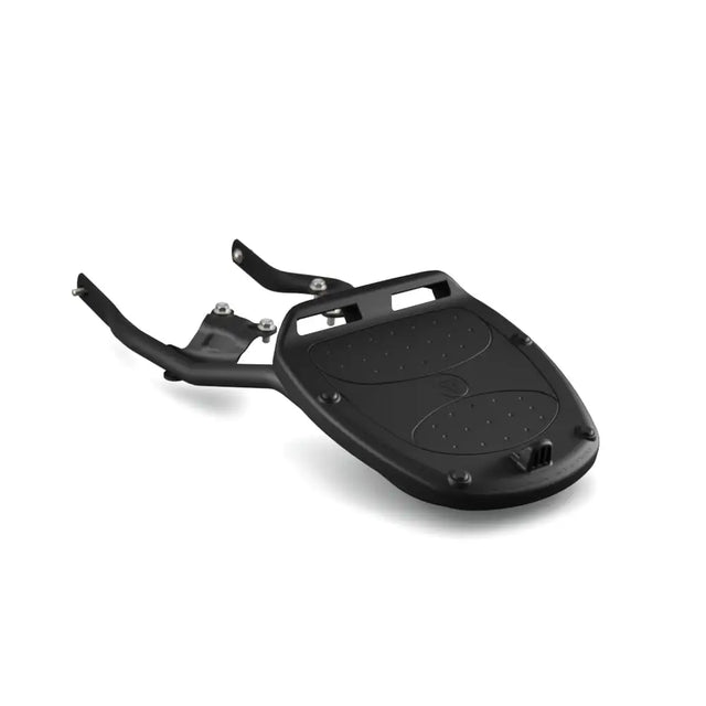 Svart plast motorsykkel toppboksfeste med integrerte braketter og teksturert grep for scrambler 900 bakside