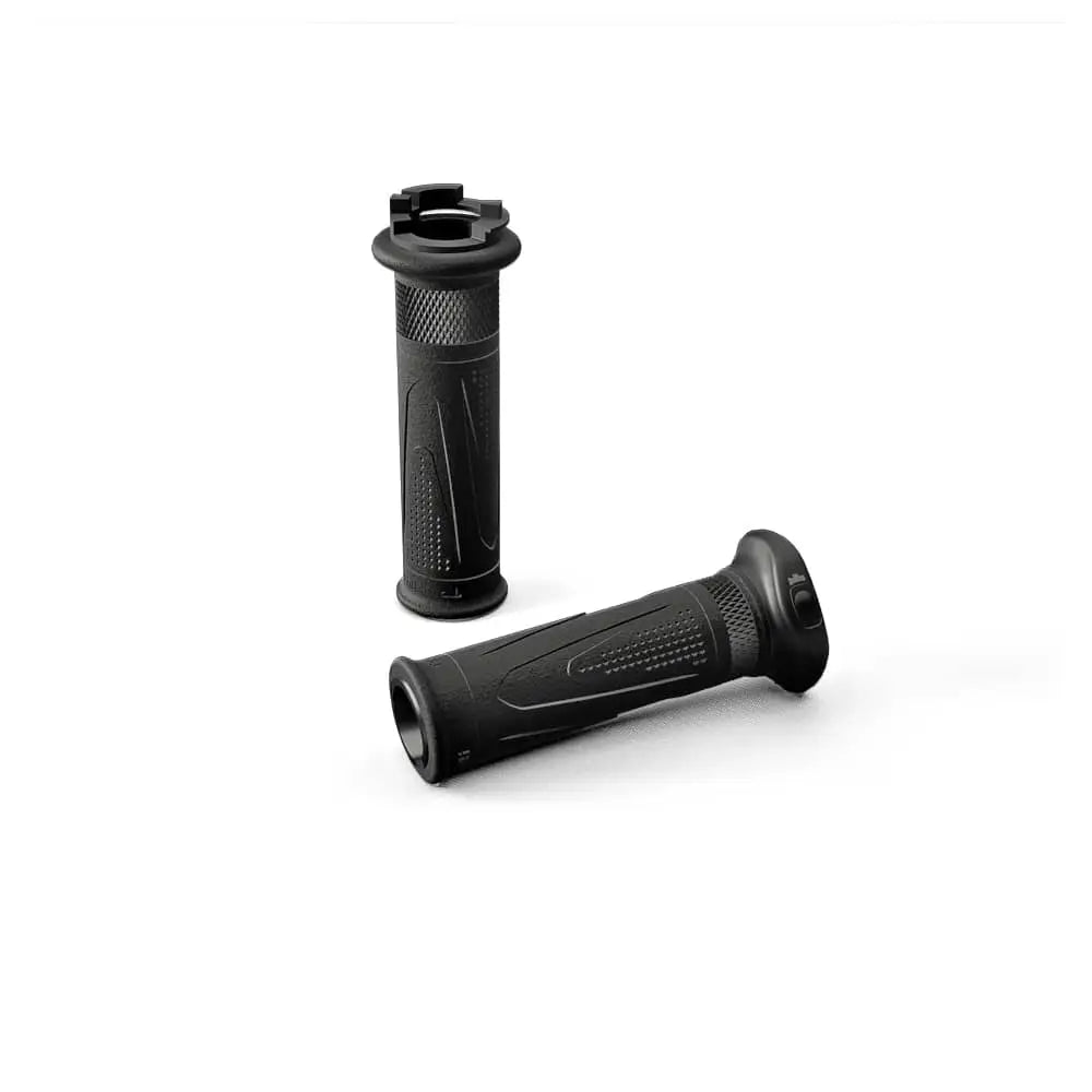 Black matte Triumph varmeholker for Scrambler 900 med teksturert, ergonomisk grep til motorsykkel og tilhenger